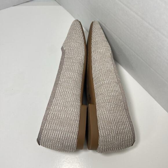 Vivaia Margot 2.0 Square-Toe V-Cut Flats EU 38 US 7 Almond Knit - Picture 8 of 12